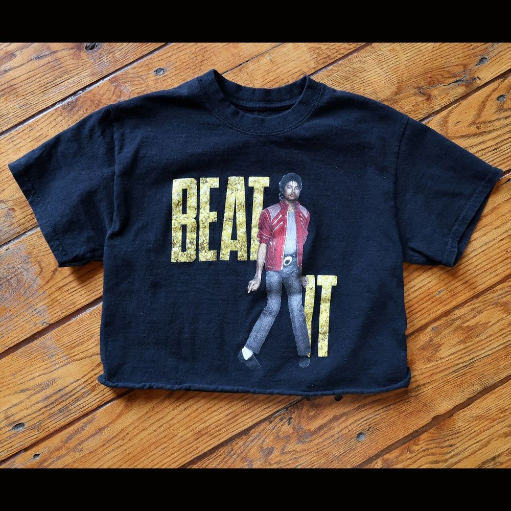 Micheal Jackson Band T-Shirt Beat It Crop Top